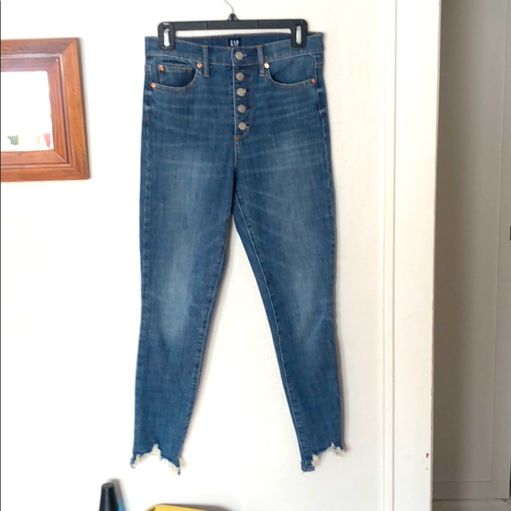 High waist button front Gap jeans